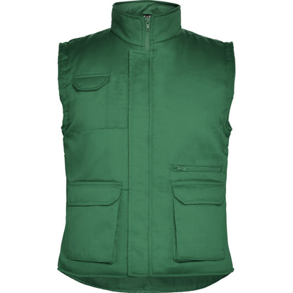 Roly WRK Almanzor men's gilet in bottle green, ready for logo printing or embroidery