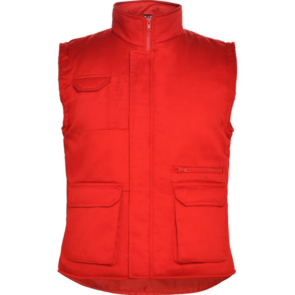 Roly WRK Almanzor men's gilet in red, ready for logo printing or embroidery