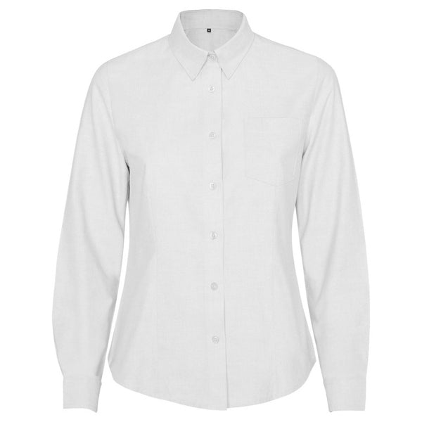 Roly WRK Oxford Woman women's shirt in white, ready for logo printing or embroidery