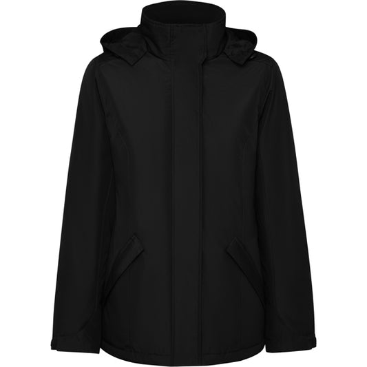 Roly America Woman women's parka in black, ready for logo printing or embroidery