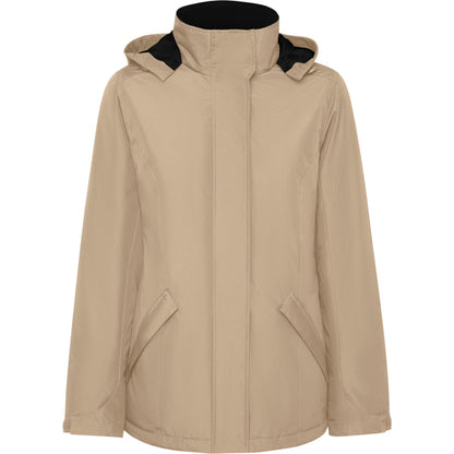 Roly America Woman women's parka in dark sand, ready for logo printing or embroidery