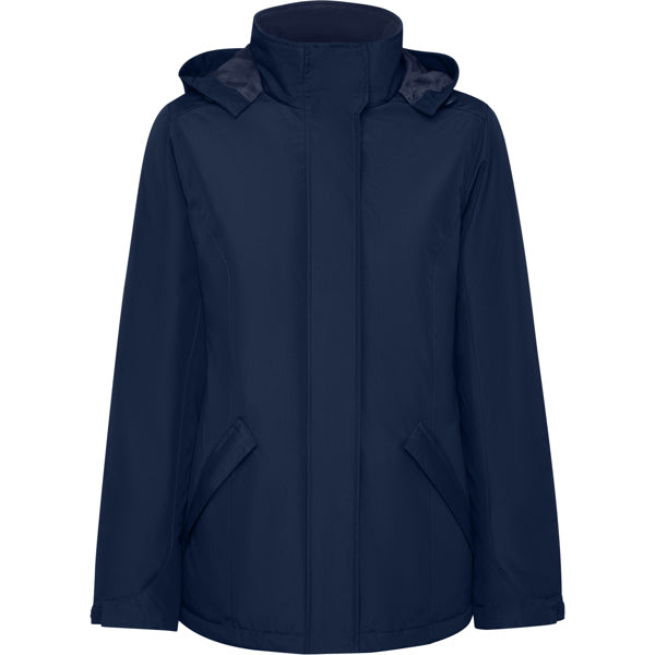 Roly America Woman women's parka in navy blue, ready for logo printing or embroidery