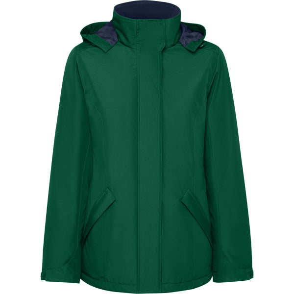Roly America Woman women's parka in bottle green, ready for logo printing or embroidery
