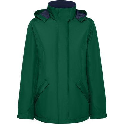 Roly America Woman women's parka in bottle green, ready for logo printing or embroidery
