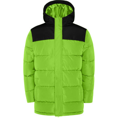 Roly Tallin men's parka in lime/black, ready for logo printing or embroidery