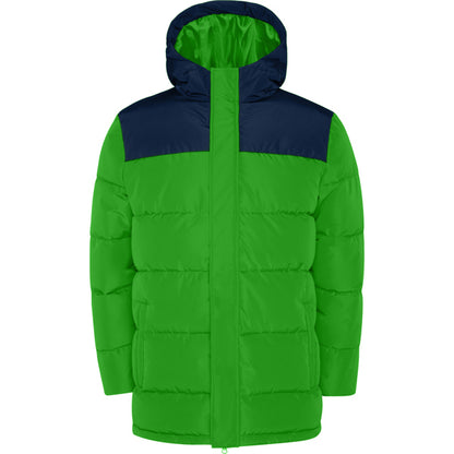 Roly Tallin men's parka in fern green/navy blue, ready for logo printing or embroidery