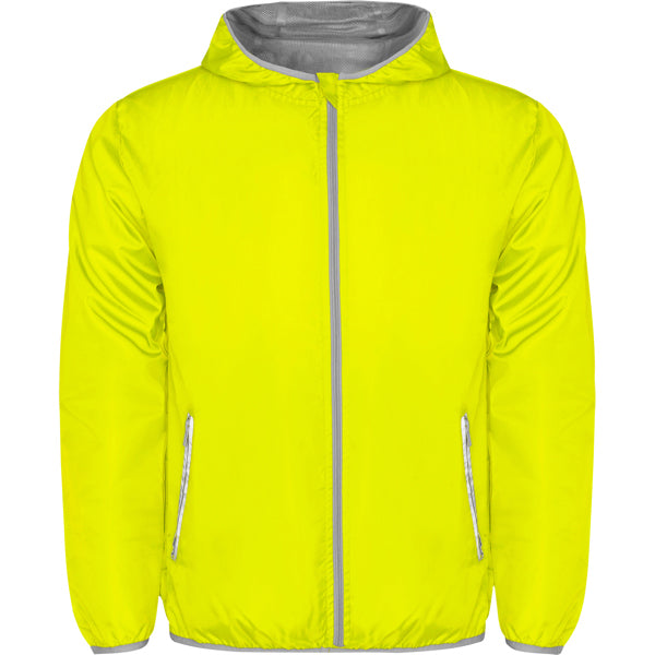 Roly Angelo unisex windbreaker in fluor yellow, ready for logo printing or embroidery