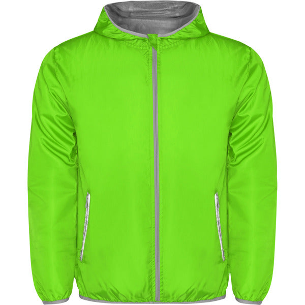 Roly Angelo unisex windbreaker in fluor green, ready for logo printing or embroidery