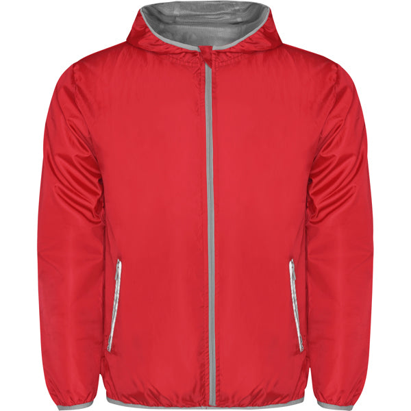 Roly Angelo unisex windbreaker in red, ready for logo printing or embroidery