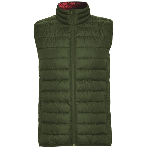 Roly Oslo men's padded gilet in army green, ready for logo printing or embroidery