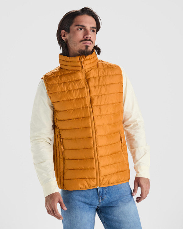 Roly Oslo men's padded gilet in black, alternative view, ready for logo printing or embroidery