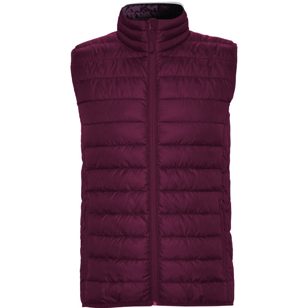 Roly Oslo men's padded gilet in plum red, ready for logo printing or embroidery