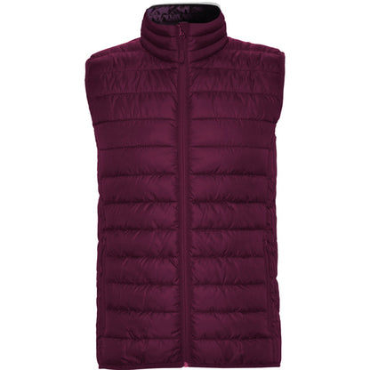 Roly Oslo men's padded gilet in plum red, ready for logo printing or embroidery