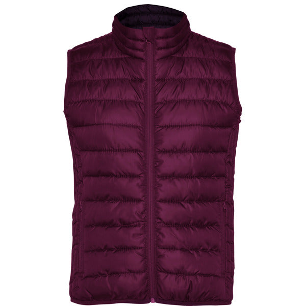 Roly Oslo Woman women's padded gilet in plum red, ready for logo printing or embroidery