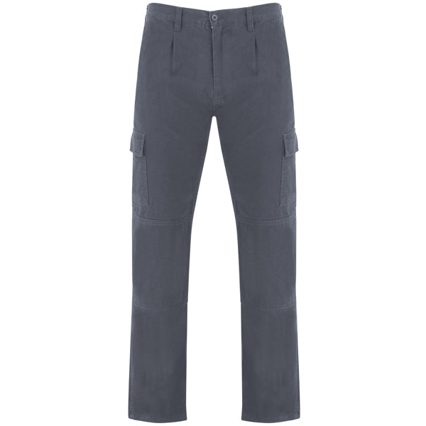 Roly WRK Safety men's trousers in lead, ready for logo printing or embroidery