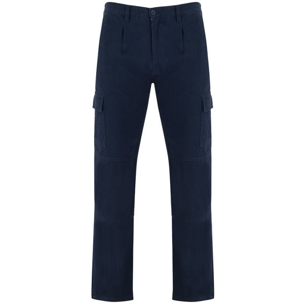 Roly WRK Safety men's trousers in navy blue, ready for logo printing or embroidery