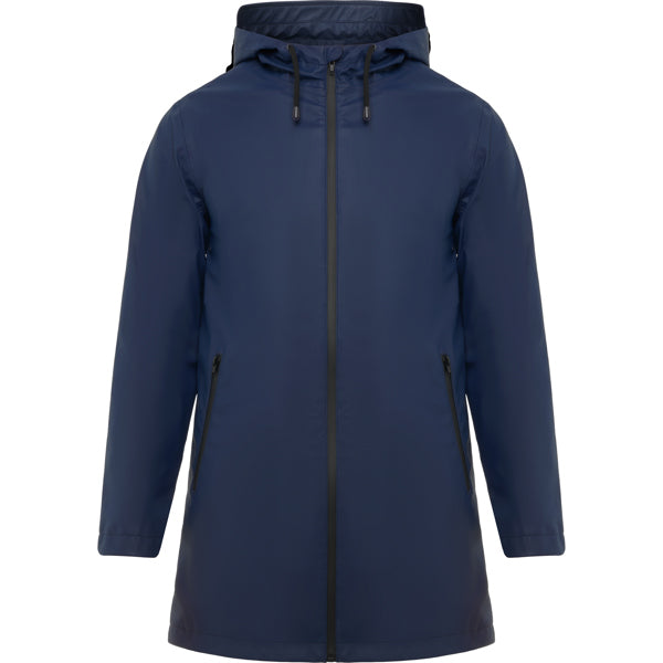 Roly Sitka unisex raincoat in navy blue, ready for logo printing or embroidery