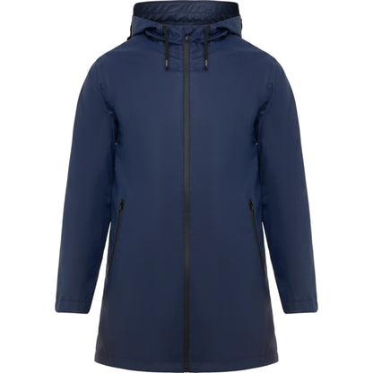 Roly Sitka unisex raincoat in navy blue, ready for logo printing or embroidery