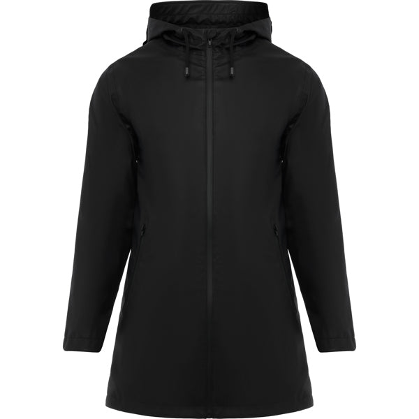 Roly Sitka Woman women's raincoat in black, ready for logo printing or embroidery