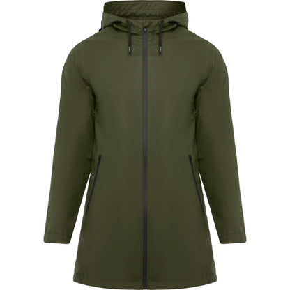 Roly Sitka Woman women's raincoat in dark army green, ready for logo printing or embroidery