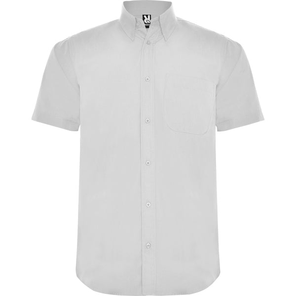 Roly WRK Aifos men's shirt in white, ready for logo printing or embroidery