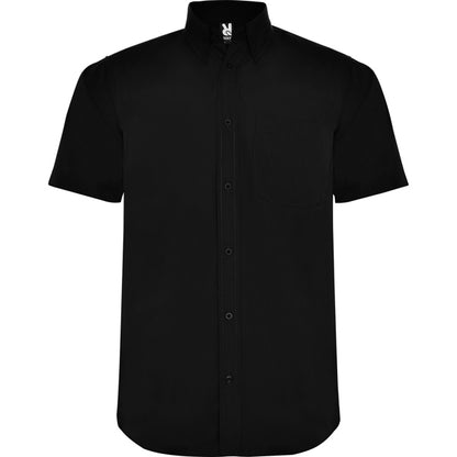 Roly WRK Aifos men's shirt in black, ready for logo printing or embroidery