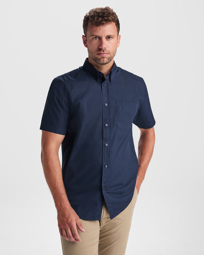 Roly WRK Aifos men's shirt in white, alternative view, ready for logo printing or embroidery