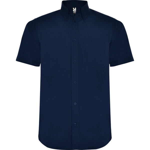 Roly WRK Aifos men's shirt in navy blue, ready for logo printing or embroidery
