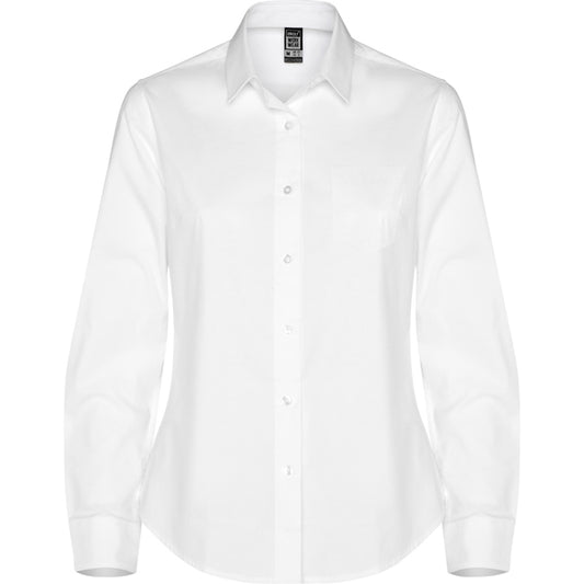 Roly WRK Moscu Woman women's shirt in white, ready for logo printing or embroidery