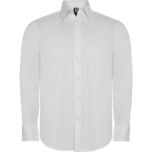 Roly WRK Moscu men's shirt in white, ready for logo printing or embroidery