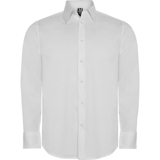 Roly WRK Moscu men's shirt in white, ready for logo printing or embroidery
