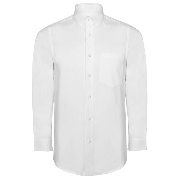 Roly WRK Oxford men's shirt in white, ready for logo printing or embroidery