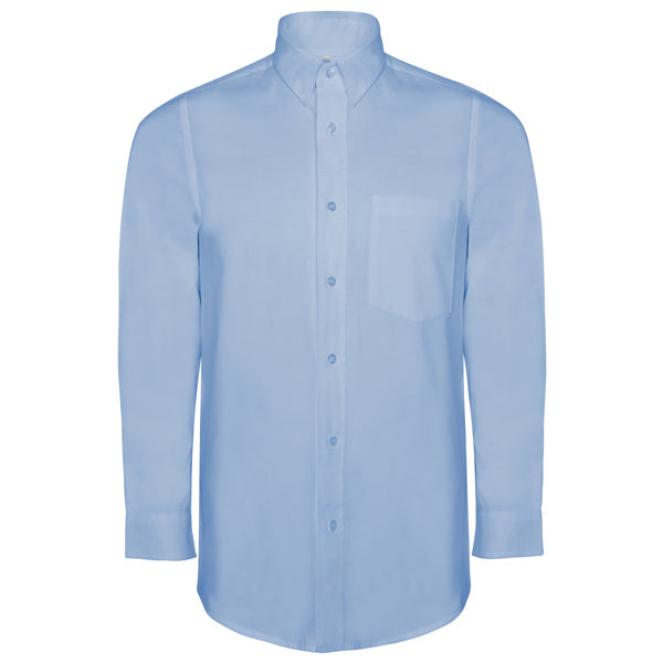 Roly WRK Oxford men's shirt in sky blue, ready for logo printing or embroidery