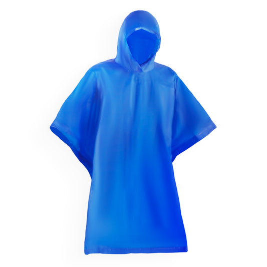 Stamina Damper pVC rain poncho in royal blue, ready for logo printing