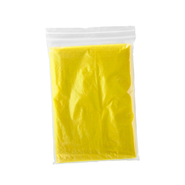 Stamina Shaka low-density polyethylene (LDPE) rain poncho in yellow, ready for logo printing