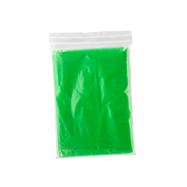 Stamina Shaka low-density polyethylene (LDPE) rain poncho in fern green, ready for logo printing