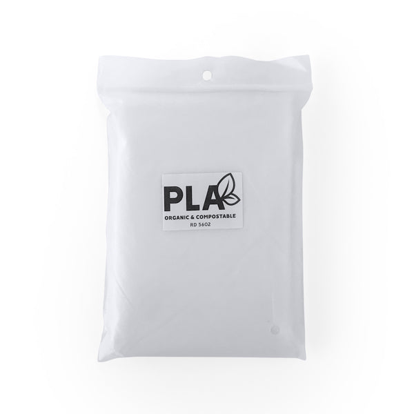 Stamina Vostok compostable PLA rain poncho in transparent, ready for logo printing