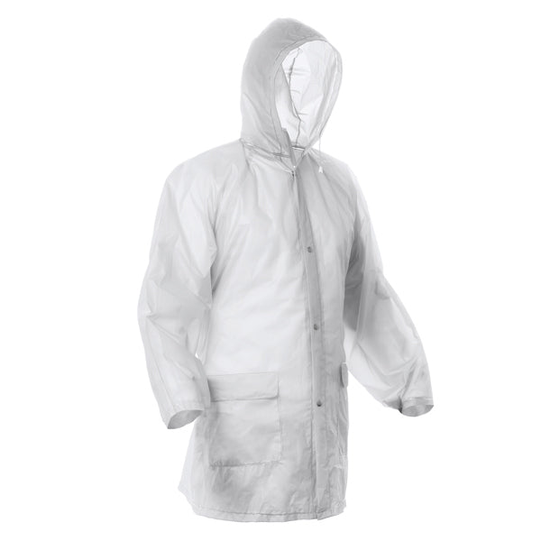 Stamina Baikal waterproof raincoat with heat-sealed edges in white, ready for logo printing