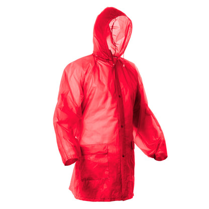 Stamina Baikal waterproof raincoat with heat-sealed edges in red, ready for logo printing