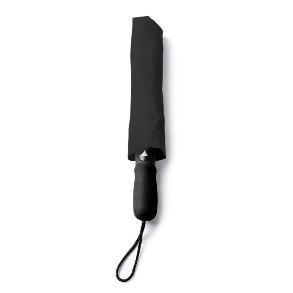 Stamina Miyagi 190T pongee fabric umbrella in black, ready for logo printing