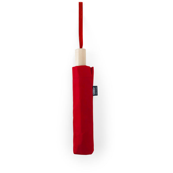 Stamina Rpet Khasi 190T RPET recycled polyester umbrella in red, ready for laser engraving