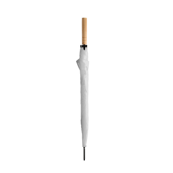 Stamina Fargo 190T polyester umbrella in white, ready for laser engraving