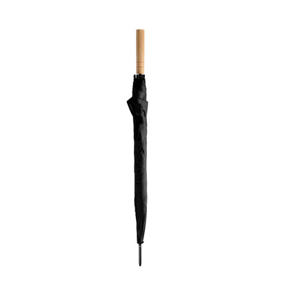 Stamina Fargo 190T polyester umbrella in black, ready for laser engraving