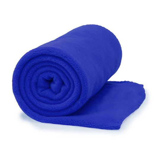 Stamina Lambert polyester blanket in royal blue, ready for logo printing