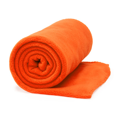 Stamina Lambert polyester blanket in orange, ready for logo printing
