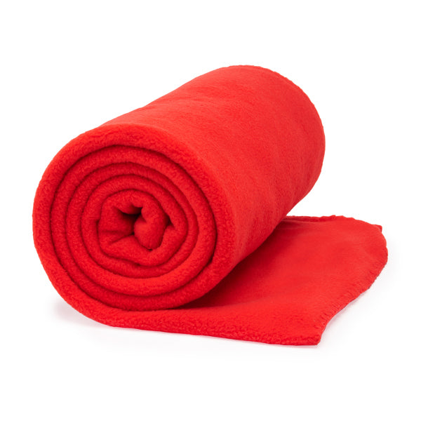 Stamina Lambert polyester blanket in red, ready for logo printing
