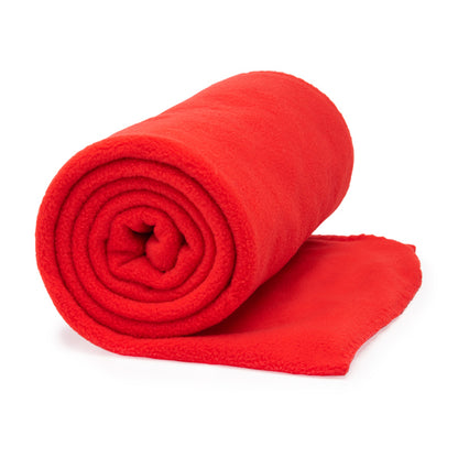 Stamina Lambert polyester blanket in red, ready for logo printing