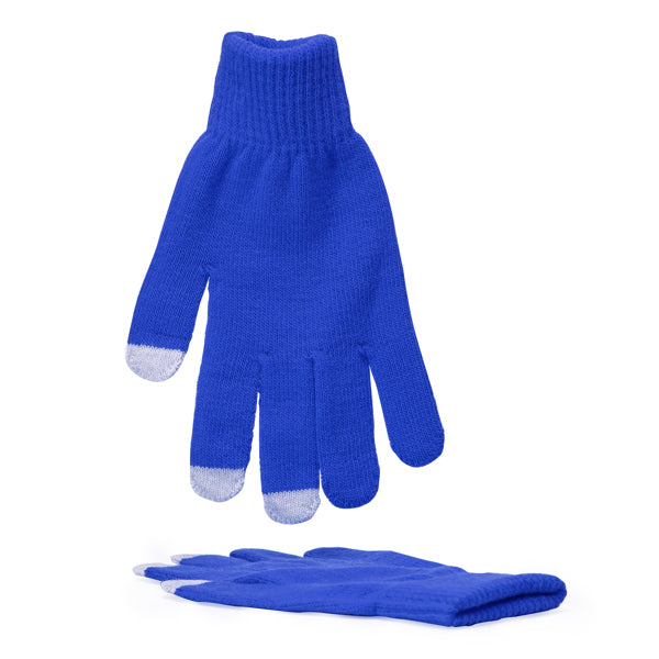 Stamina Zeland acrylic touchscreen gloves in royal blue, ready for logo printing