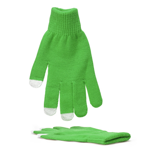 Stamina Zeland acrylic touchscreen gloves in fern green, ready for logo printing
