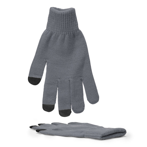 Stamina Zeland acrylic touchscreen gloves in heather grey, ready for logo printing